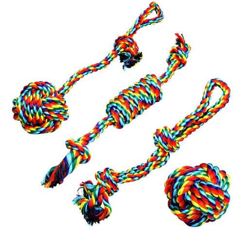 Juguetes De Cuerda De Masticar Para Perros Mascota, 4 Piezas