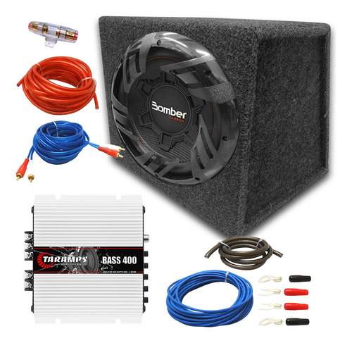 Combo Subwoofer Bomber Carbon 12'' 250w Rms+ Cajon+ Potencia