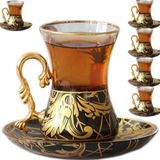 Vissmarta Cup Set, For Turkish Tea, Vintage, W/ Saucers