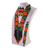 1 Pza Collar Largo Patish Arte Huichol Con Aretes Y Pulsera