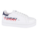 Tenis Casual Color Blanco Tommy Hill Para Mujer 6105