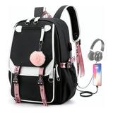 Mochila Usb Kawaii De Moda Juvenil De Estilo Coreano .