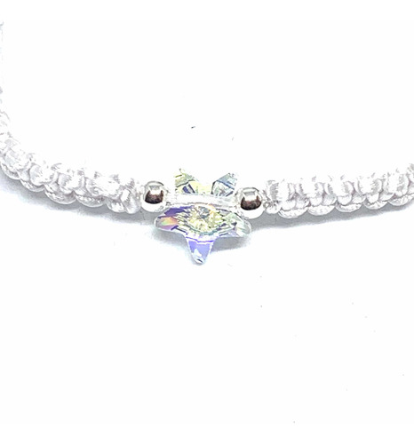 Tobillera Hilo Seda Macramé Estrella 11 Mm Cristal Swarovski