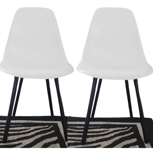 Sillas X2 Sillas Eames Blanca/ Negra Patas Caño Negro Oferta