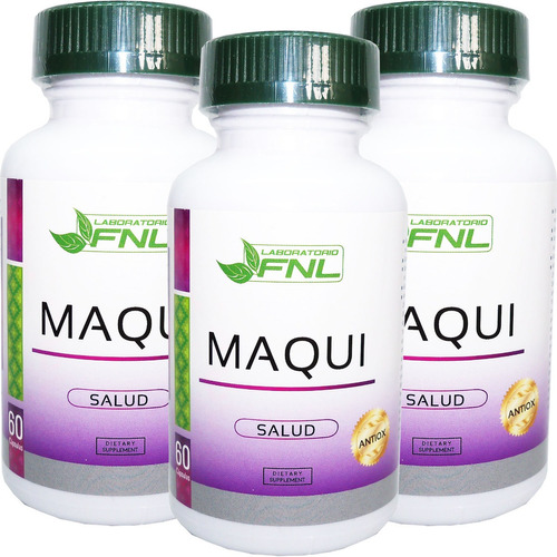 3x Maqui Fnl 60 Cap 500mg Super Alimento Fruta Antioxidantes