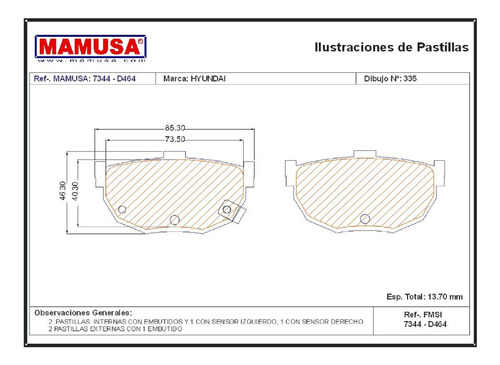 Pastillas Freno Trasera Matrix (04-07) Scoupe Tiburon (91-09 Foto 5