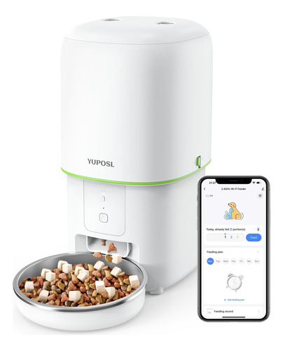 Yuposl Dispensador Automatico De Alimentos Para Gatos Con Co