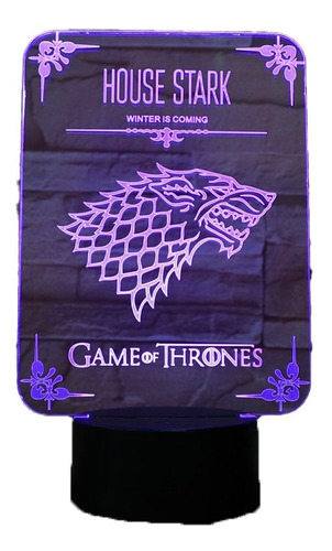 Lampara Ilusión 3d Got Casa Stark 