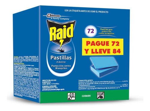 Raid Pastillas Laminadas 72 Unidades