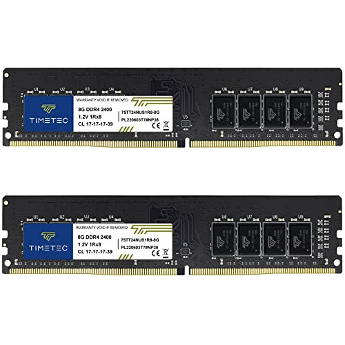 Kit Timetec De 16 Gb (2 X 8 Gb) Ddr4 2400 Mhz Pc4-19200 Sin