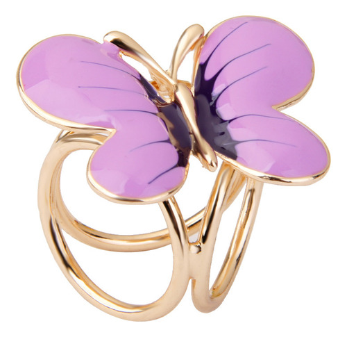- Bufanda Para Mujer Hebilla Clip Holder Mariposa Púrpura