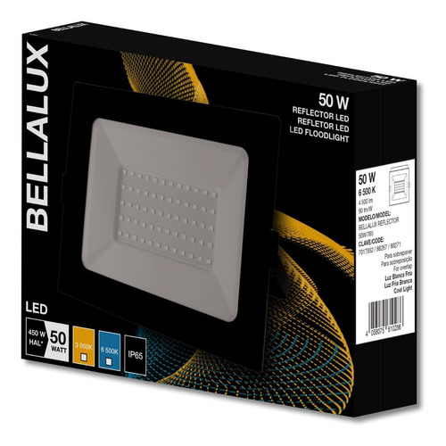 Proyector Reflector Led Bellalux 50w Luz Fría Exterior 