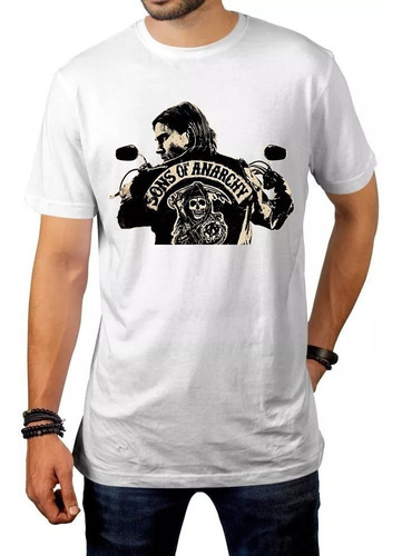 Camiseta Serie Sons Of Anarchy Manga Curta Motoqueiros