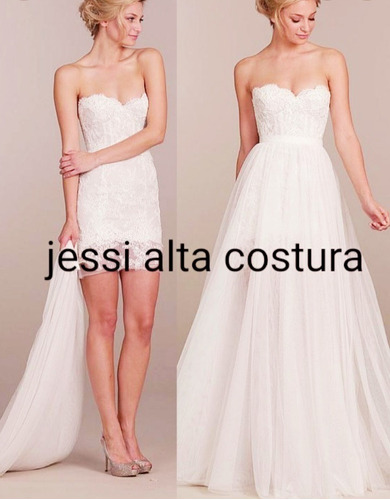 Vestido De Novia Dos En Uno Jessi Alta Costura Liniers