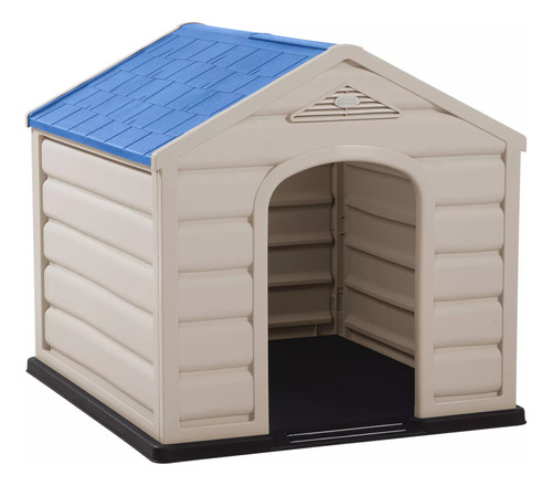 Casa Perro Plástica Pequeña 68x61x58.5 Cm Techo Azul