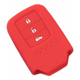 Funda Silicon Llave De Honda 3 Botones En Rojo