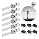 6 Pcs Cerradura O Chapa Para Vitrina Deslizable,con 12 Llave