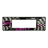 Portaplaca Europeo Seat Negro / Rosa Serigrafia