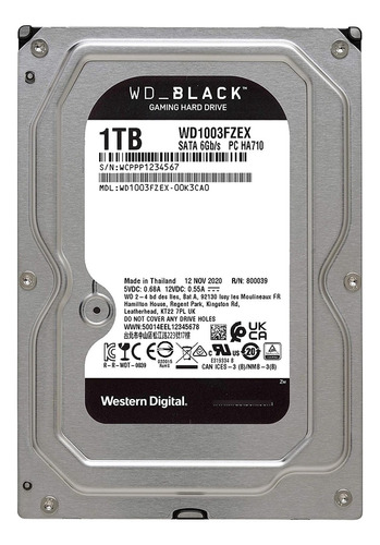 Disco Rígido Western Digital 1tb Black 3.5 Sata Iii Outlet