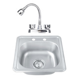 Tarja Sencilla Con Mezcladora Flexible De Acero Inox