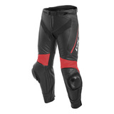 Pantalon De Piel Dainese Delta 3 Negro/rojo