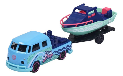Majorette Cuatro Vehículos Volkswagen Remolque Escala 1:64