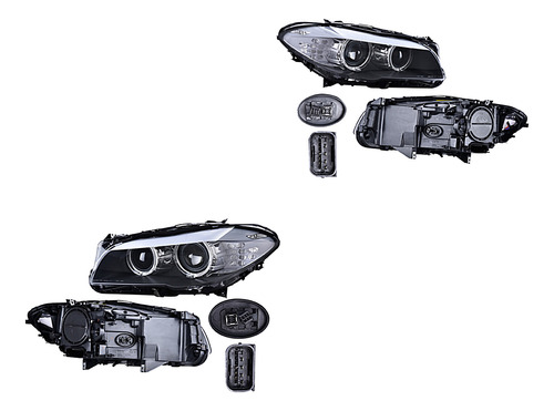 Par Juego Faros Bmw Serie 5 2010 - 2013 Con Leds P/foco Qwe