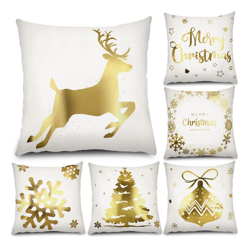 Juego Fundas Cojín Navideñas Elegantes Almohada Decoración