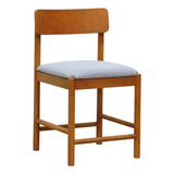 Cadeira Amber - Amêndoa Estofado Linho Cinza M. Impermeável
