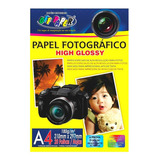 Papel Fotográfico Brilhante High Glossy 180g A4 C/ 20 Folhas Cor Branco