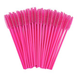 50 Escovinhas Descartáveis Sobrancelhas Cílios Rosa Pink