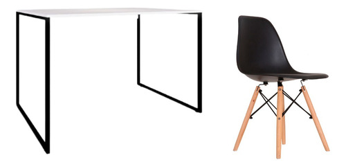 Conj Home Office Completo Escrivaninha 90x60 + Cadeira Eames