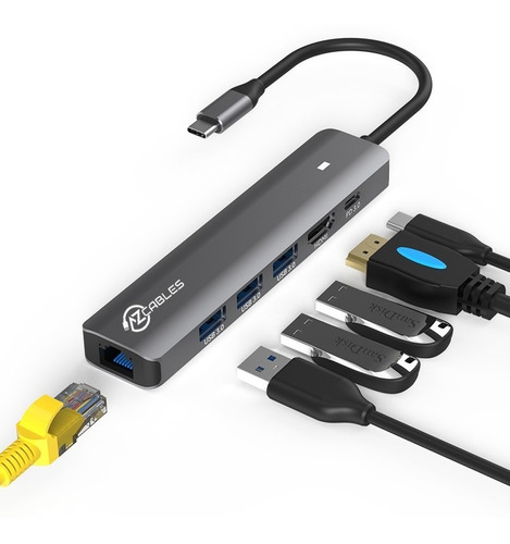 Adaptador Hub Pro 6em1 Usb C + Hdmi 4k Thunderbolt P/macbook