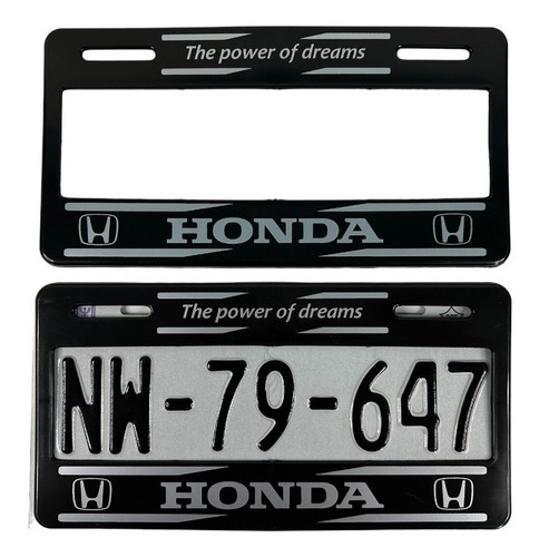 Par De Marcos Portaplacas Honda Negro Tipo Europeo Ancho