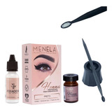 Kit Henna Menela Sobrancelha Profissional Com Palito Dappen Cor Preto