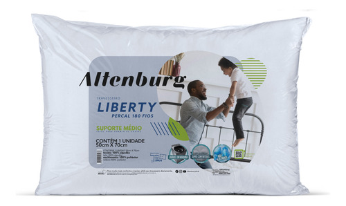 Travesseiro Liberty Altenburg Percal 180 Fios 50cm X 70cm
