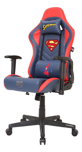 Cadeira De Escritório Eaglex Gamer Ergonômica  Azul-marinho E Vermelha Com Estofado De Espuma Injetada D28. Espuma Injetada D23.