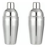 Set X 2 Coctelera Acero Inox Filtro Cierre Profesional 500ml