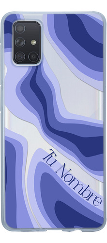 Funda Para Galaxy Para Mujer Curvas Azules Con Tu Nombre