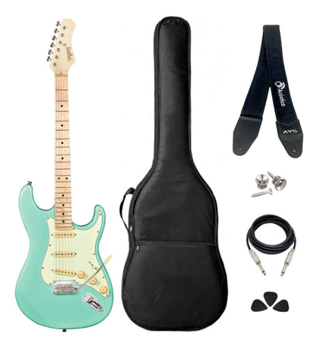Kit Guitarra Stratocaster Tagima T-635 Surf Green Completo