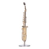 Modelo De Saxofón De Cobre En Miniatura Con Soporte Mini Mus