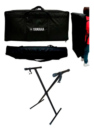 Capa Bag Acolchoada P/ Teclado 5/8 Largo Yamaha + Suporte X
