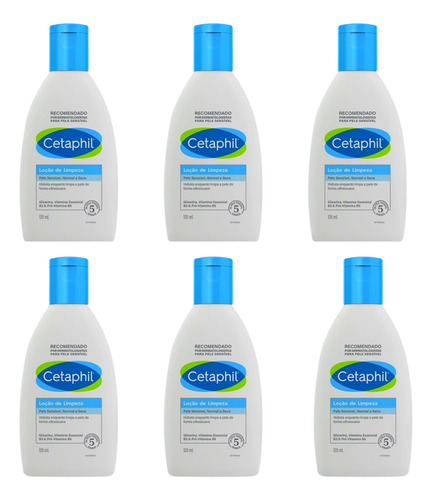 Kit 6 Loção De Limpeza Rosto E Corpo - 120ml Cetaphil 