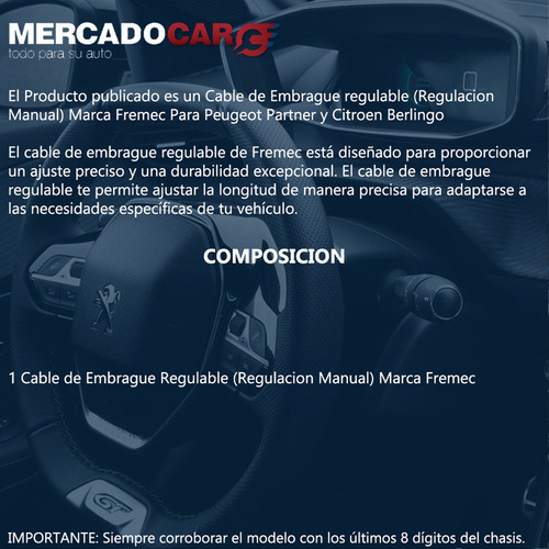 Cable Embrague Regulable Peugeot Partner 1.6 16v Nafta Foto 2