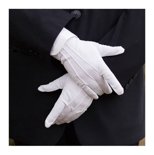 10 Guantes Par De Hombres Smoking Blanco Del Uniforme De