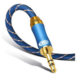 Cable Aux De Audio Estereo 3,5 Mm | M/m | Azul Trenzado, ...