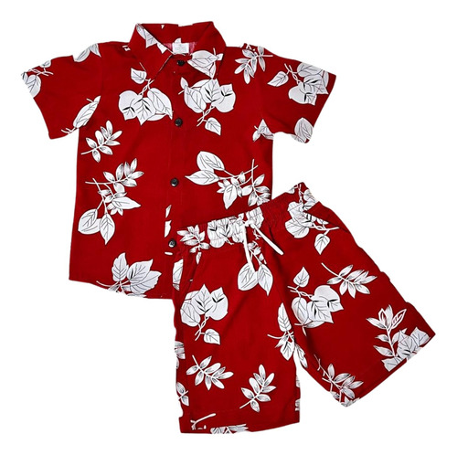 Roupa Infantil Masculino Conjunto Estiloso Floral Moda Festa