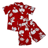 Roupa Infantil Masculino Conjunto Estiloso Floral Moda Festa