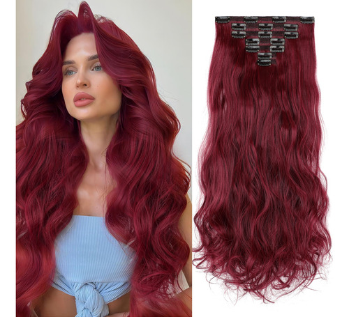 Extensiones De Cabello Con Clip, 7 Piezas, Cabeza Completa,