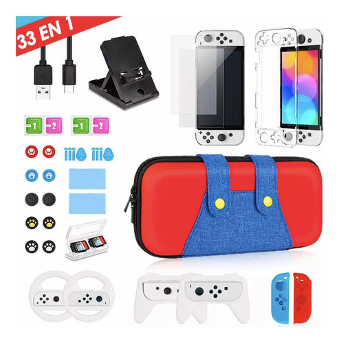 Estuche Protector Nintendo Switch Oled Pack 33 En 1 G1